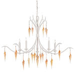 Люстра белая фактурная с подвесками из ракушек Study of Grace варинант исполнения - 2 | Loft Concept в Воронеже