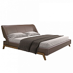 Кровать двуспальная с изголовьем из экокожи шоколадно-коричневого цвета Modern Look варинант исполнения - 1 | Loft Concept в Воронеже