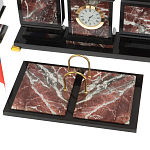 Настольный письменный набор из креноида и змеевика на бронзовых ножках Marble Accessory варинант исполнения - 3 | Loft Concept в Воронеже