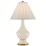 Настольная лампа с фактурным конусовидным абажуром и кожаным каркасом Malifis варинант исполнения - 3 | Loft Concept в Воронеже