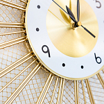 Часы настенные из металла в виде солнца с белым циферблатом Mirror Tower Clock варинант исполнения - 3 | Loft Concept в Воронеже