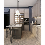 Угловая кухня с островом из массива дерева Amaline Kitchen Set варинант исполнения - 3 | Loft Concept в Воронеже