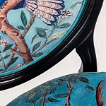 Стул из массива бука бирюзовый с изображением птиц в саду Turquoise Chinoiserie Blue Bird Chair варинант исполнения - 2 | Loft Concept в Воронеже