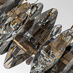 Люстра подвесная круглая с овальными подвесками из стекла дымчатого цвета Harlow Crystal Round варинант исполнения - 3 | Loft Concept в Воронеже