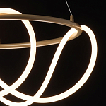 Люстра подвесная круглая золотого цвета с белыми изогнутыми световыми линиями Luke Lampco Tracer Lamp варинант исполнения - 5 | Loft Concept в Воронеже