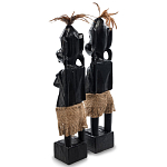Комплект из 2-х деревянных статуэток Asmat Statuettes Black варинант исполнения - 5 | Loft Concept в Воронеже