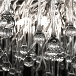 Люстра подвесная с прозрачными стеклянными подвесками в форме капель Диаметр 100 см Droplet Chandelier варинант исполнения - 20 | Loft Concept в Воронеже