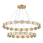 Люстра двухъярусная с круглыми светодиодными источниками света Maxine Light варинант исполнения - 7 | Loft Concept в Воронеже