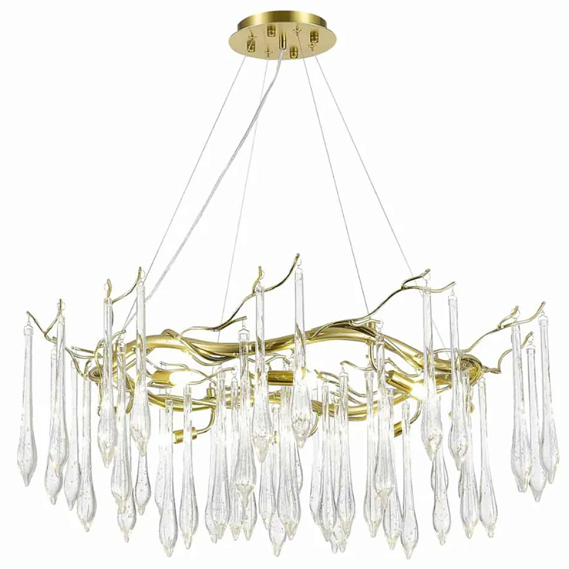 Люстра TEARDROPS Crystal Rain 80 см Золотой Люстра TEARDROPS Crystal Rain 80 см Золотой в Воронеже | Loft Concept