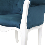 Кресло низкое в стиле прованс Louis French Armchair white and blue velour варинант исполнения - 4 | Loft Concept в Воронеже