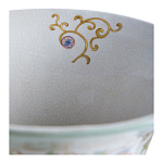 Ваза высокая из фарфора на бронзовом основании Turquoise Blooming Garden варинант исполнения - 4 | Loft Concept в Воронеже