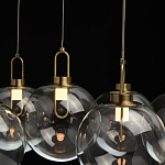 Люстра с 7-ю плафонами из прозрачного стекла в форме шара Orb Cascade  варинант исполнения - 7 | Loft Concept в Воронеже