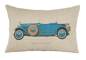 Подушка синий Ретро-автомобиль