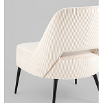 Кресло лаунж Бостон велюр рельефный молочный на черных ножках варинант исполнения - 3 | Loft Concept в Воронеже