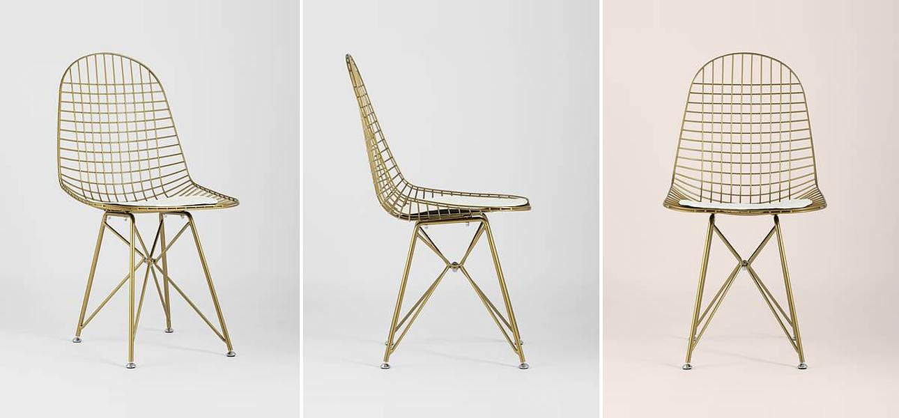Стул Bertoia S Chair Золотой Металл Стул Bertoia S Chair Золотой Металл - Loft-Concept в Воронеже