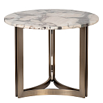Столик журнальный с круглой мраморной столешницей Unique Stone Design варинант исполнения - 1 | Loft Concept в Воронеже