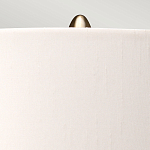 Настольная лампа с шарообразным прозрачным основанием из цветного переработанного стекла и белым цилиндрическим абажуром Elstead Lighting варинант исполнения - 3 | Loft Concept в Воронеже