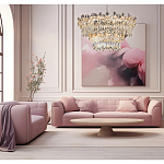 Люстра круглая с декоративными элементами в виде крупных хрустальных цветов Palace Gardens варинант исполнения - 6 | Loft Concept в Воронеже