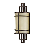 Бра бронзового цвета с полукруглым матовым стеклянным плафоном в геометрическом каркасе Feiss варинант исполнения - 1 | Loft Concept в Воронеже