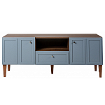 ТВ-тумба серая из массива бука с 2-мя дверками и ящиком Wenge Light варинант исполнения - 2 | Loft Concept в Воронеже