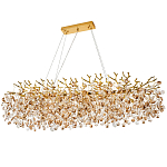 Линейная люстра с хрустальными подвесками Fairytree Gold Crystal Linear Chandelier 14 варинант исполнения - 1 | Loft Concept в Воронеже
