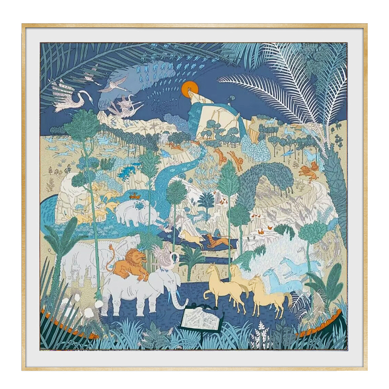 Картина Hermes Le Carnaval des Animaux Мульти Золотой Картина Hermes Le Carnaval des Animaux Мульти Золотой в Воронеже | Loft Concept