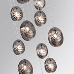 Люстра каскадная с 11-ю круглыми плафонами из рельефного стекла Disc Light варинант исполнения - 5 | Loft Concept в Воронеже