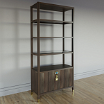 Стеллаж со стеклянными полками Elsa Dreams Walnut варинант исполнения - 2 | Loft Concept в Воронеже