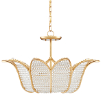 Люстра в форме тюльпана с лепестками из прозрачных стеклянных бусин Hanging Flowers варинант исполнения - 4 | Loft Concept в Воронеже