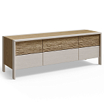 ТВ тумба 2 двери и 2 ящика с подсветкой на рельефном фасаде Warm Industrial варинант исполнения - 4 | Loft Concept в Воронеже