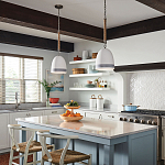 Подвесной светильник белый колоколообразный с декоративной обмоткой из веревки Hinkley варинант исполнения - 6 | Loft Concept в Воронеже