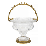 Чаша из прозрачного стекла на ножке с бронзовой ручкой в виде ветки Eden Garden варинант исполнения - 1 | Loft Concept в Воронеже