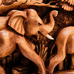 Панно из дерева слоны Panel With Animals варинант исполнения - 3 | Loft Concept в Воронеже