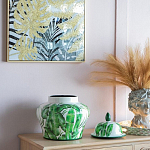 Ваза с зелёными листьями и крышкой Vase Green Leaves варинант исполнения - 4 | Loft Concept в Воронеже