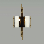 Бра с изогнутым плафоном на бронзовом основании с вертикальным декором из металлических трубок Sohne варинант исполнения - 3 | Loft Concept в Воронеже