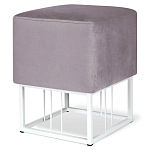 Пуф квадратный фиолетовый велюр на белом металлическом основании Celeste Purple варинант исполнения - 1 | Loft Concept в Воронеже