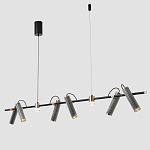 Люстра с 8-ю цилиндрическими плафонами на магнитном креплении и черным металлическим основанием Bronze Concert варинант исполнения - 3 | Loft Concept в Воронеже