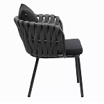 Стул мягкий с декором в виде плетеных лент на спинке и подлокотниках Semicircular Chair Decorated with Ribbons варинант исполнения - 9 | Loft Concept в Воронеже