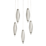 Люстра круглая каскадня с 5-ю плафонами из металлической сетки Mesh Lampshade Lighting варинант исполнения - 1 | Loft Concept в Воронеже