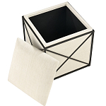 Пуф бежевый с черной металлической рамой Beige Pouf варинант исполнения - 1 | Loft Concept в Воронеже