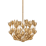 Люстра золотого цвета из множества металлических лепестков в форме тюльпанов Hinkley варинант исполнения - 1 | Loft Concept в Воронеже