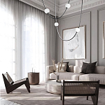 Подвесной светильник в форме дуги с белыми шарообразными плафонами Flos Wireline Lighting варинант исполнения - 4 | Loft Concept в Воронеже