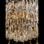Люстра круглая с хрустальными подвесками на золотистом каркасе Roul Crystal Light варинант исполнения - 5 | Loft Concept в Воронеже