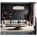 Люстра подвесная круглая из прозрачного хрусталя с корпусом из металла цвета хром Selfsufficient варинант исполнения - 7 | Loft Concept в Воронеже