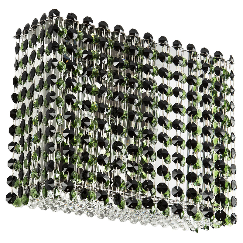 Бра с хрустальными подвесками хром Crystal Art Chrome Green Rectangular Wall Lamp Зеленый Хром Бра с хрустальными подвесками хром Crystal Art Chrome Green Rectangular Wall Lamp Зеленый Хром в Воронеже | Loft Concept