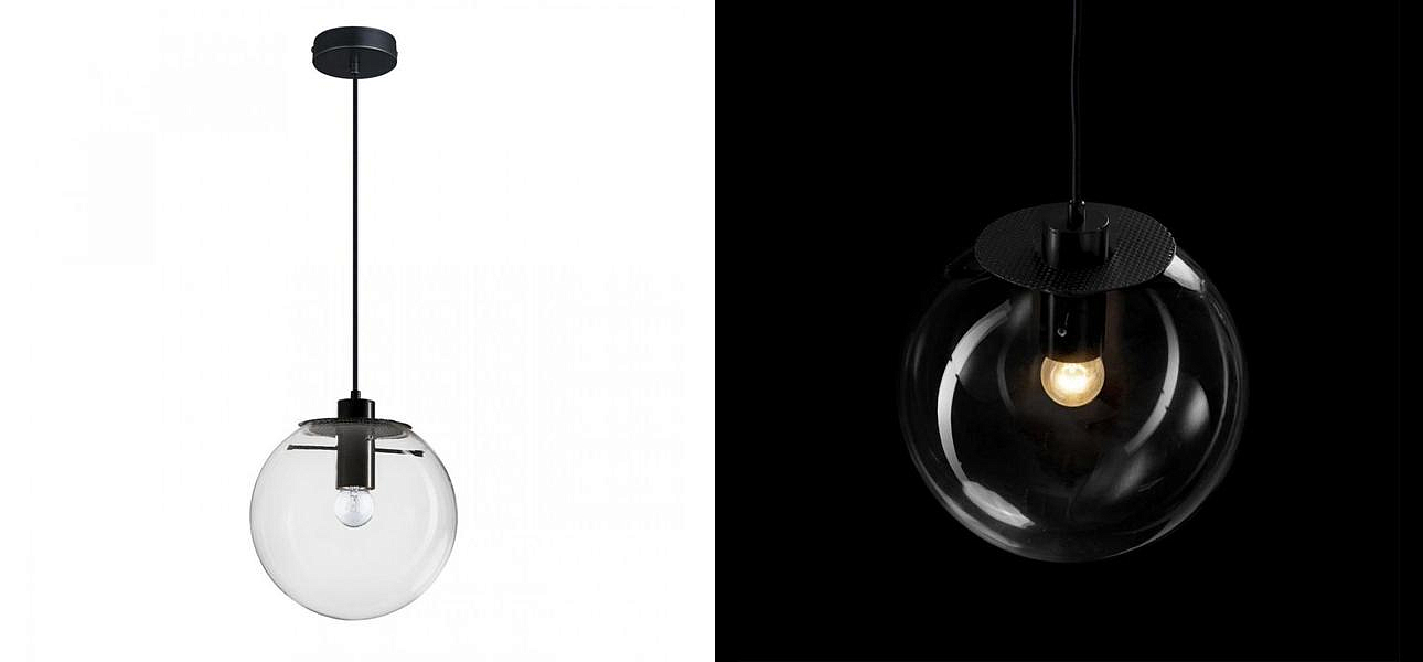 Подвесной светильник Selene Glass Ball Ceiling Lights Black 40 cm Подвесной светильник Selene Glass Ball Ceiling Lights Black 40 cm - Loft-Concept в Воронеже