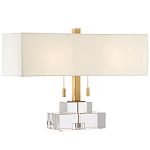 Настольная лампа прямоугольная на прозрачном основании Charm and Luxury варинант исполнения - 2 | Loft Concept в Воронеже