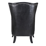 Кресло из натуральной кожи на 4-х деревянных ножках из массива бука Daniel Leather Armchair black варинант исполнения - 3 | Loft Concept в Воронеже