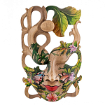 Маска деревянная резная расписная Tropical Paradise варинант исполнения - 3 | Loft Concept в Воронеже