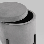 Серый пуф на черных ножках SANJAY варинант исполнения - 3 | Loft Concept в Воронеже